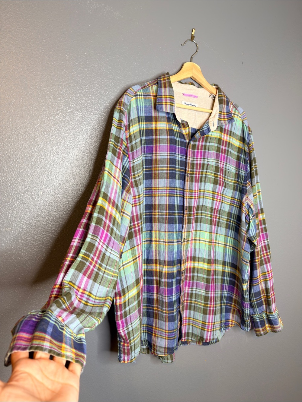 Tommy Bahama Hemsworth Plaid Buccaneer Blue Button up Men’s XXL - Picture 2 of 11